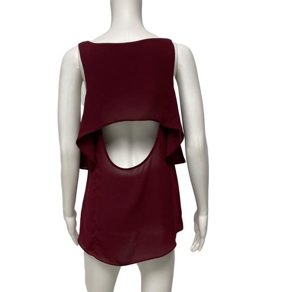 Forever 21 women's Top sleeveless open back burgundy size M - Picture 2 of 9